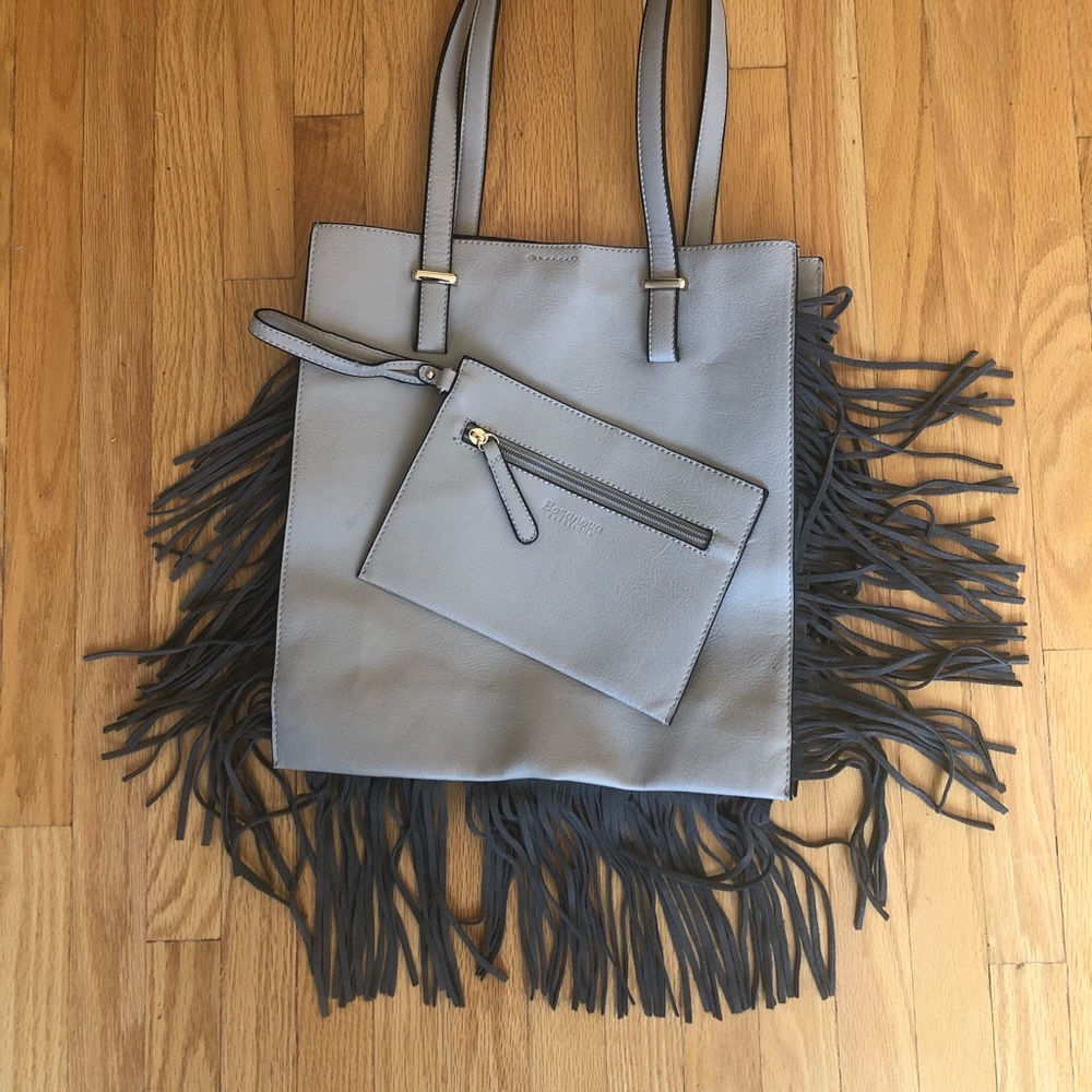 Spanish Leather Fringe Tote Bag